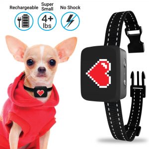 Bark collar for dog 4+ lbs – black+red