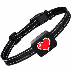 Bark collar for dog 4+ lbs – black+red