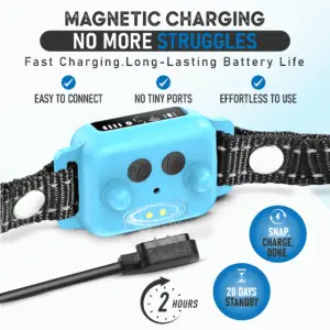 OB11 blue magnetic charging bark collar – 20-day battery, fast charging