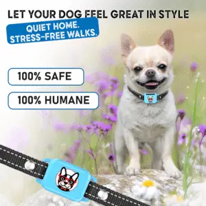 No-shock bark collar with sound and vibration modes – OB11 blue model