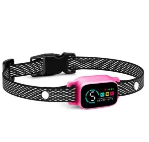 OB10 pink bark collar – vibration and beep training modes
