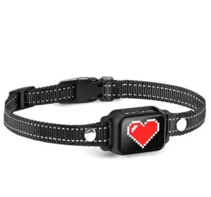 OB11 black smart bark collar for small dogs – front view