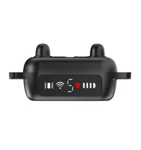 OB11 black bark collar close-up showing LED indicators